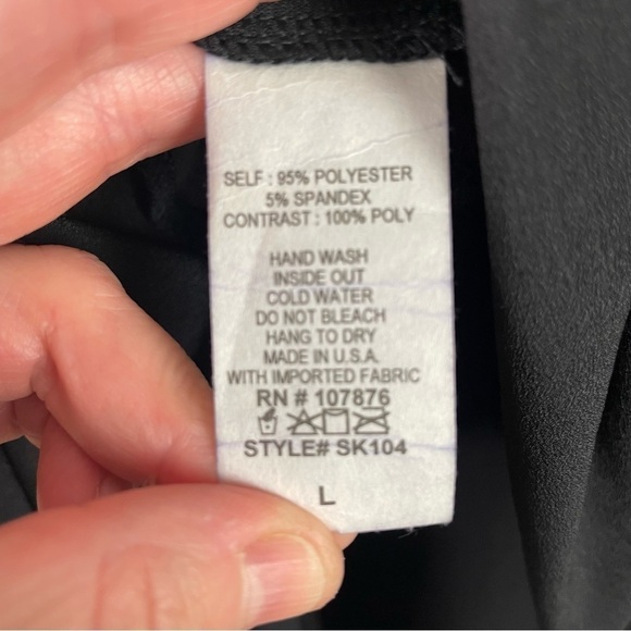 Sun Kim NWT Black Tunic Crepe Asymmetric Split Hem Knit Top/Sleeves Lagenlook L - Picture 13 of 16